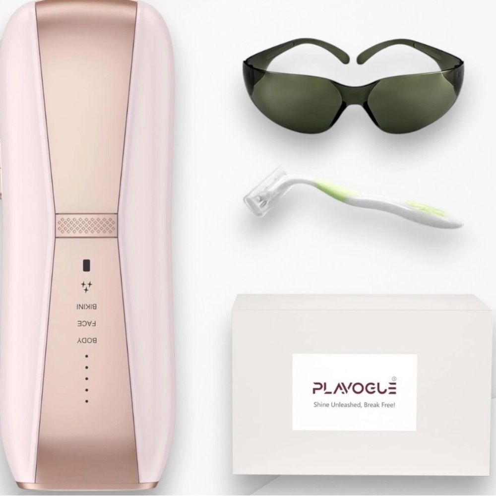 Plavogue IPL At-Home Pink Laser Hair Removal Device, Hair Root Elimination, NEW